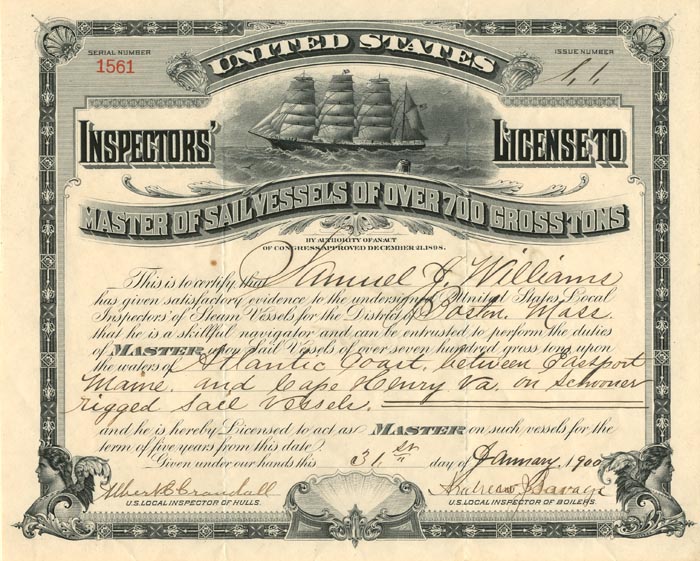 United States Inspectors' License